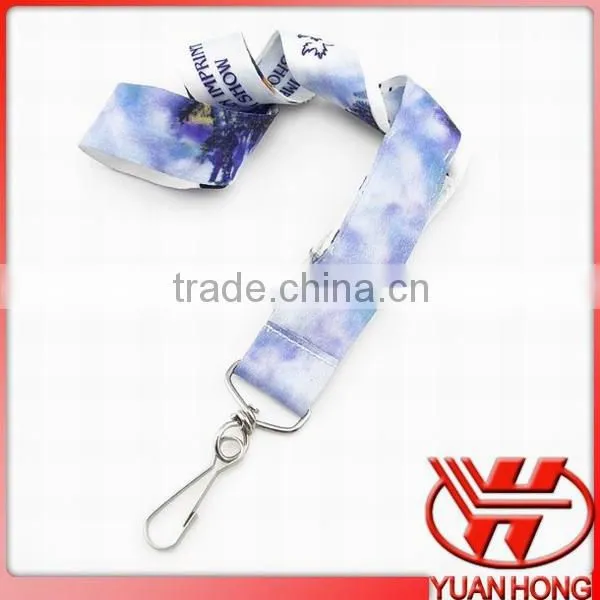Custom making cheaper sublimation printing lanyard with bull dog clip