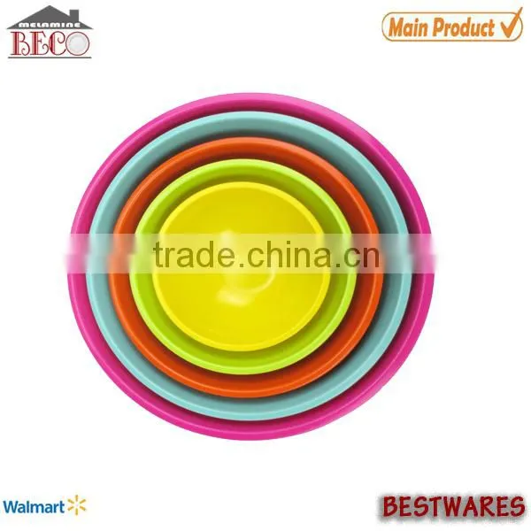 Hot sale 5pcs solid color melamine mixing bowl