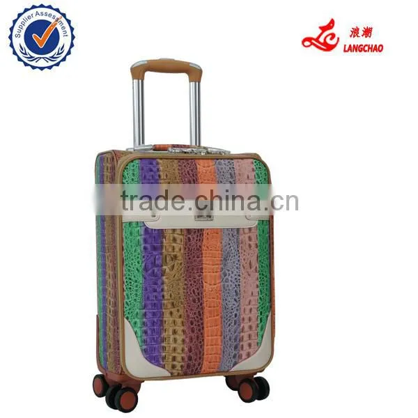 Rainbow Color Small Size Four Wheels Cheap Trolley Suitcase