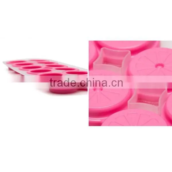 Creative 12-Cell Orange /Lemon Shaped Soft Silicone DIY Ice Cube Tray Ice Maker Jelly Pudding Mold
