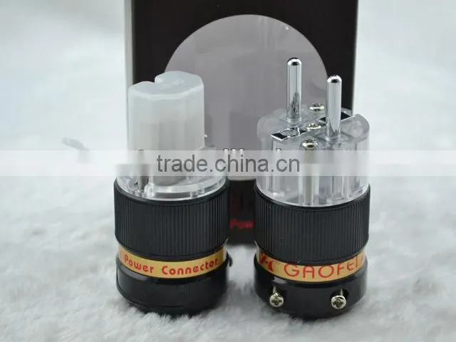 Gaofei E50TB Rhodium Plated Schuko AC Power Plug +IEC plug