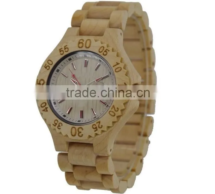 5 years natural wooden made luxury unisex wooden watch analog quartz