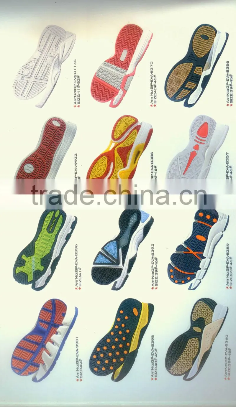 new design hiking leisure fashion pattern rubber and eva sole second hand mold