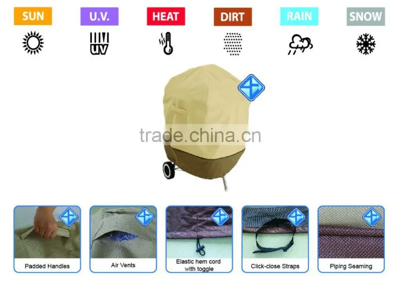 Full size Non-Stick pvc kettle bbq cover