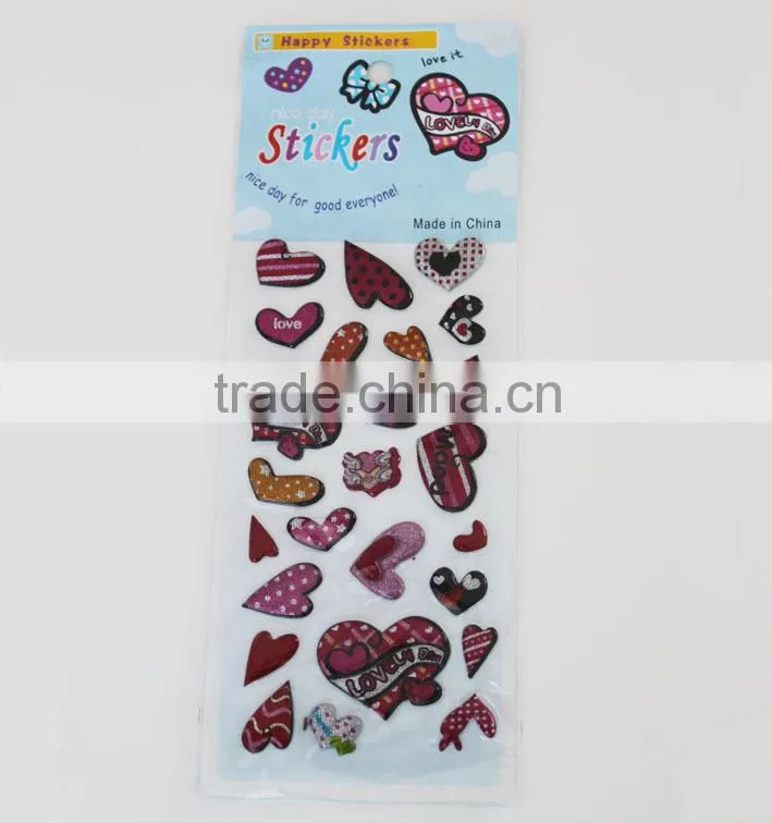 2015 cheap high quality kids cute puffy sticker,3D Cartoon Puffy Sticker