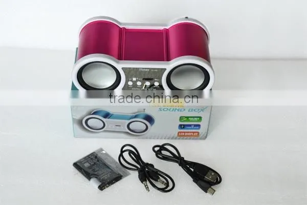 Robot-158u Aluminum Alloy Hi-Fi Stereo Portable Fm Radio,USB Music Speaker,Telescope Card Speaker