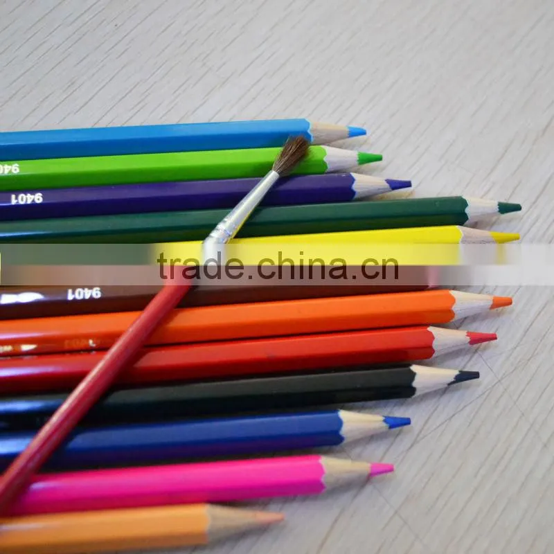 7" standard size hexagonal shape high quality 3.0mm water color lead water soluble color pencil