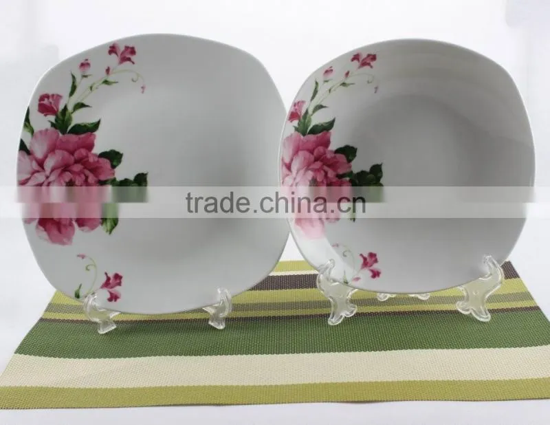 Mexican style Square shape porcelain dinnerware ceramic dinner set