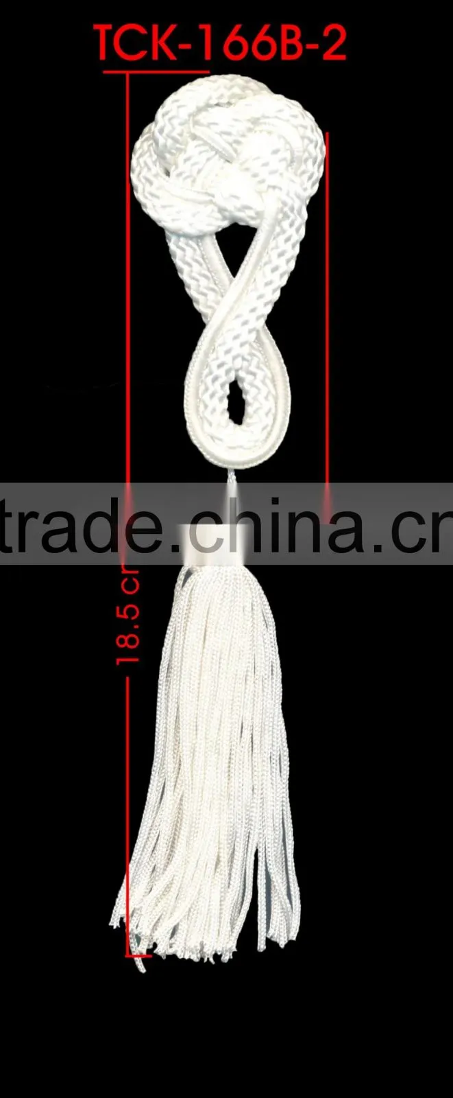 Height 18.5 Centermeter All White Sew On 100% Nylon Chinese Knot Frog Buttons