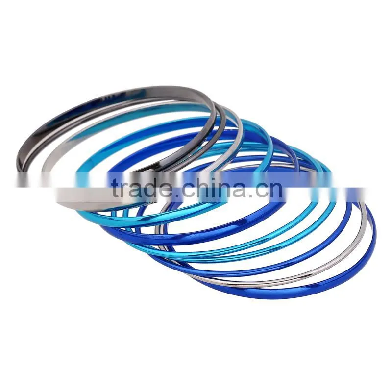 Free sample new design simple multi color stainless steel bracelet set