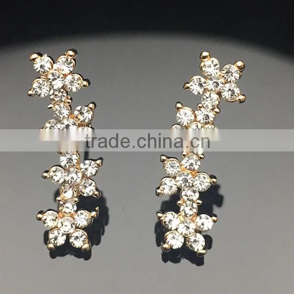 925 silver needle cherry flower bow shaped small size earrings
