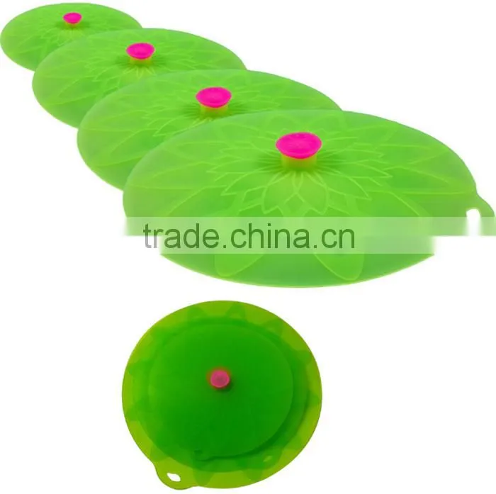 silicone pot cover lid Bowl Lids, Set of 4 Reusable Suction Seal Covers for Bowls, Pots, Cups. Food Safe silicone pot cover lid