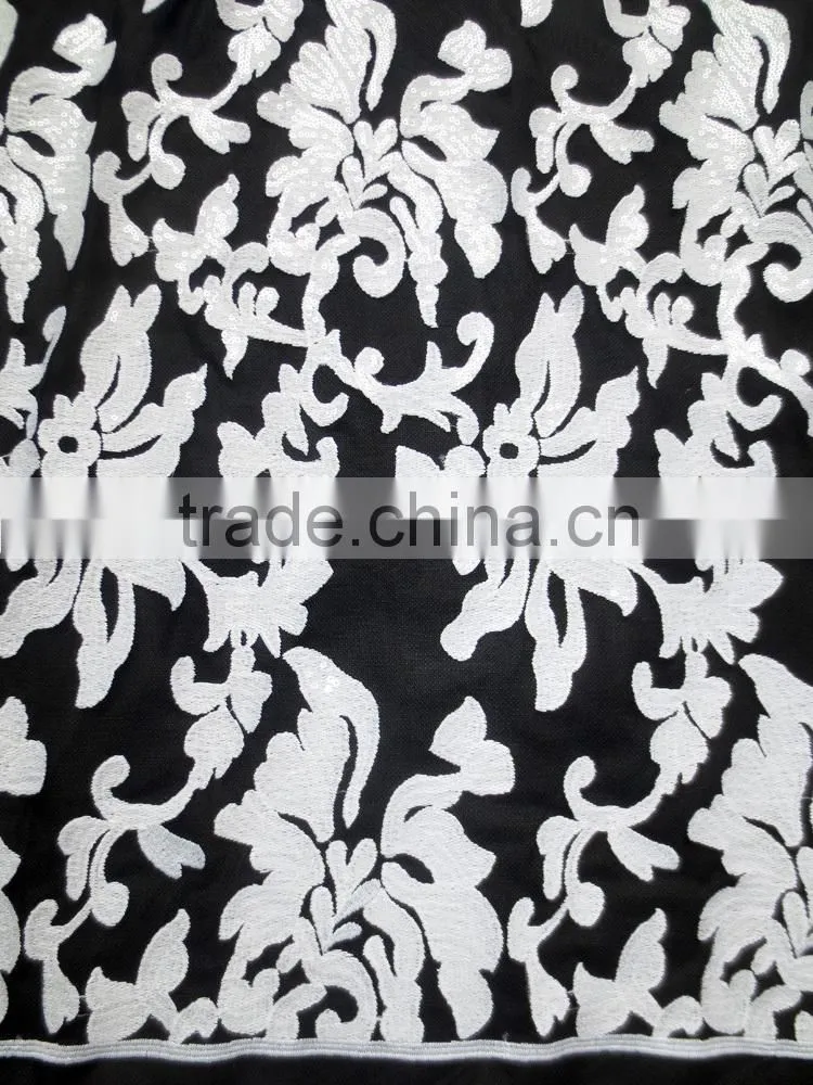 Top sale High-end African French Net Lace Sequins Tulle Lace With double net For Nigerian Parties