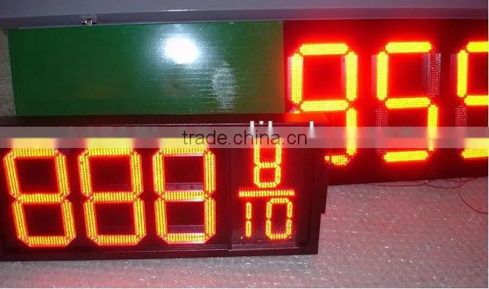 green outdoor led gas price station display