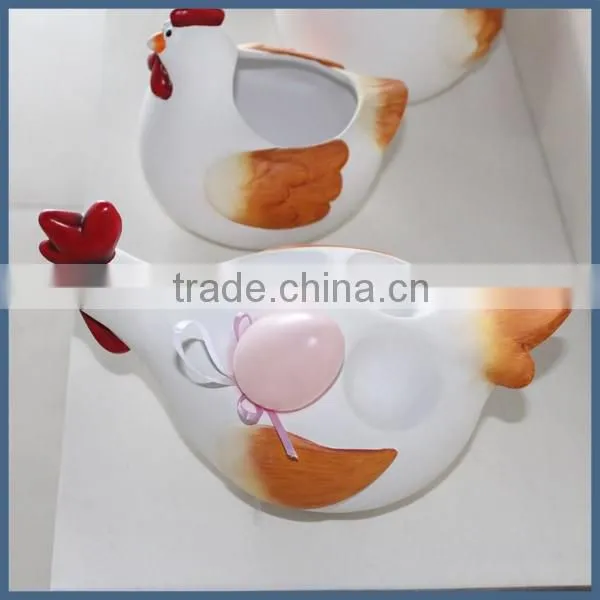 Christmas decoration ornaments white ceramic chicken