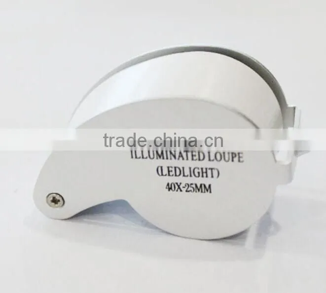 Folding LED Illuminated Diamond Lens Loupe Magnifier