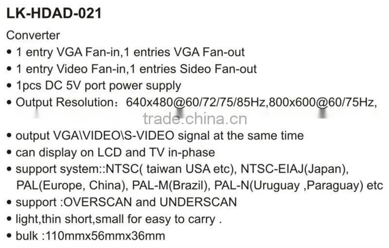 convenient VGA video HDMI and DVI converter