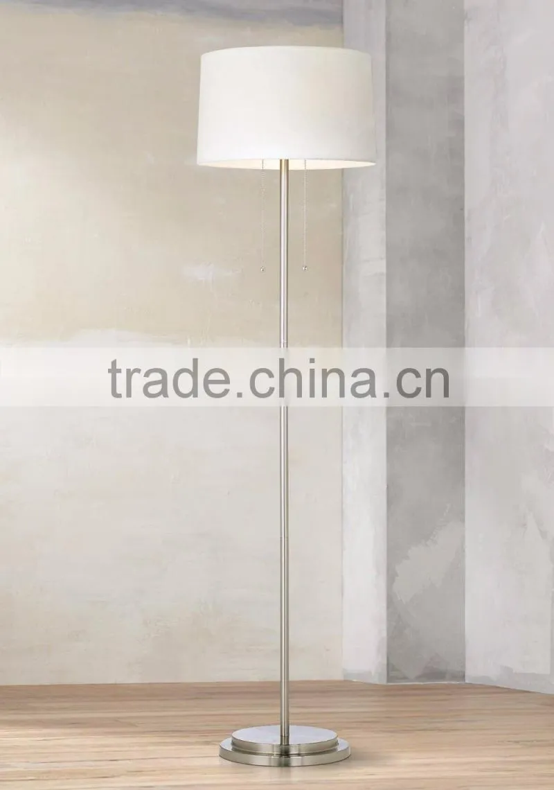 1024-10 brushed nickel finish urbane and cosmopolitan Sleek Simplicity Double Pull Floor Lamp