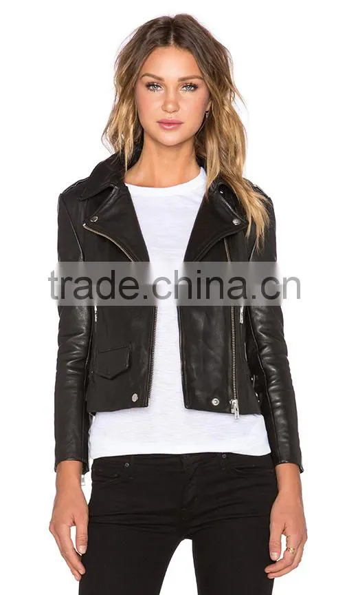 2016 latest design women pure leather jackets for women