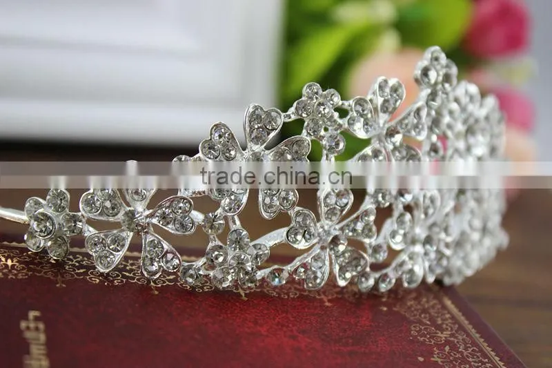2014 New Design crystal Bridal Crown rhinestones applique trims