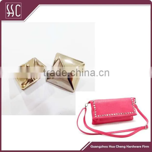 square nail for handbag, rivet snap fastener bag accessory