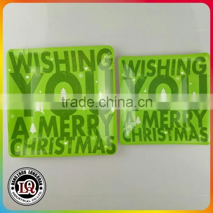 Disposable Wholesale Christmas Square Paper Plate