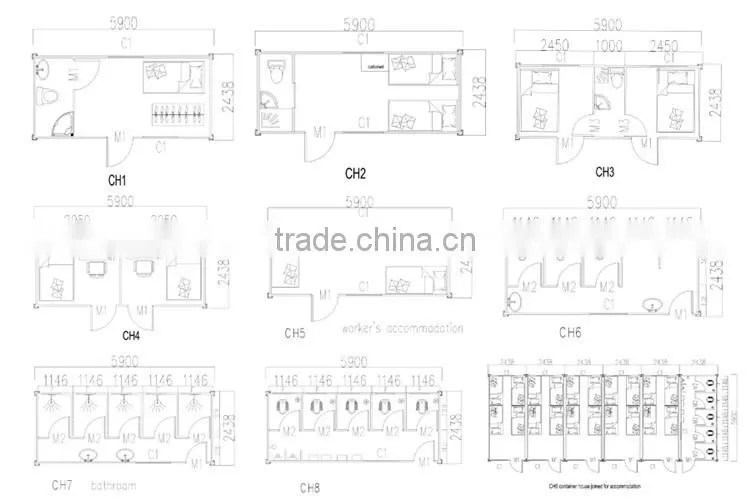 prefab 20ft container house exporting to Vietnam for sale