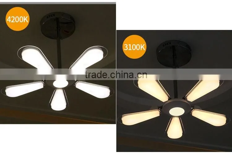 Single CCT Retractable Fan Shape LED Ceiling Pendant Lamp with CE-LVD/EMC/RoHS/ Photo-Biologic