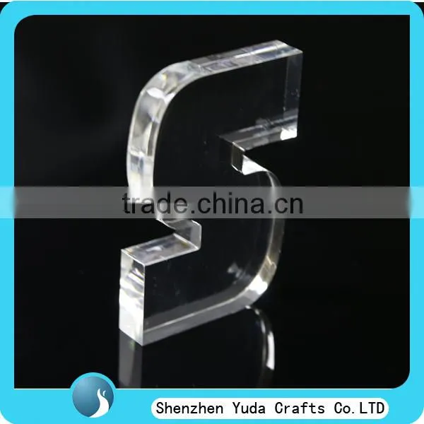 Plexiglass English letter block clear acrylic logo block perspex paperweight