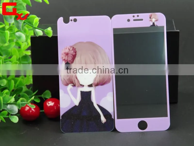 9H 3D full cover mobile phone screen protector color tempered glass screen protector for iphone 6