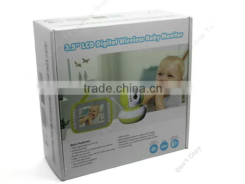3.5" Color LCD 2.4Ghz Wireless Video Camera Night Vision 2X zoom Baby Monitor