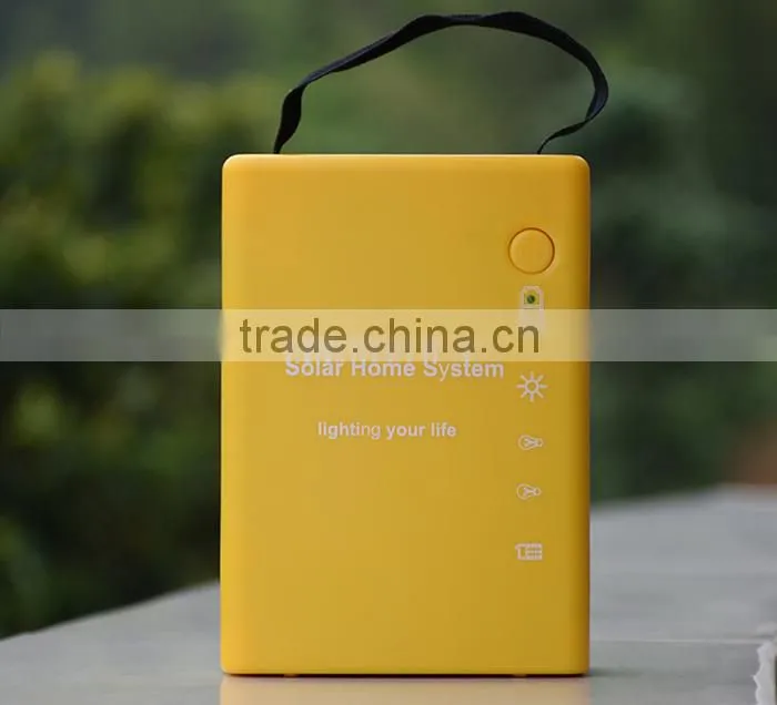 yellow solar lantern with mobile phone charger