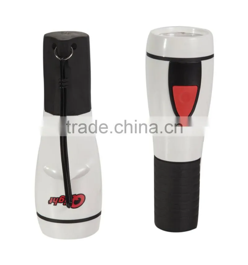 Powerful and cheap led plastic torch flashlight powered by 2*D batteries