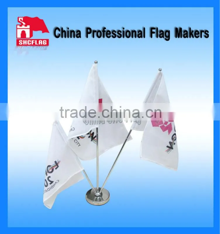 Factory Sale Polyester Wooden Flag Pole And Stand Table Flag