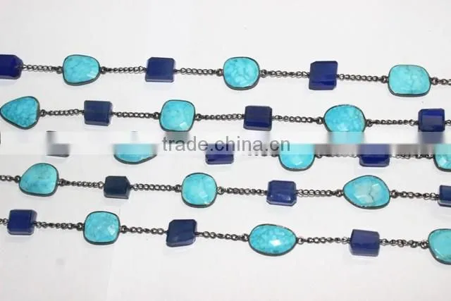 Blue Chalcedony nuggets With Turquoise Fancy