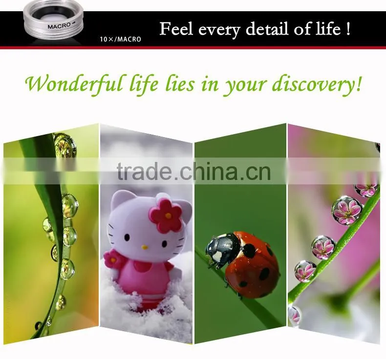 2015 Factory-direct price Universal clip 3 in 1 lens for mobile phone fisheye lens, wide angle lens, micro lens.