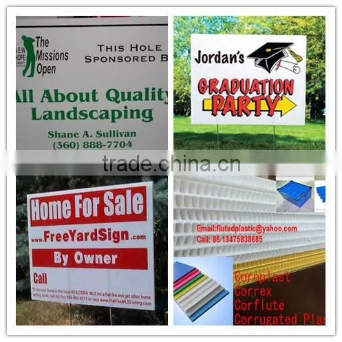 PP corrugated plastic yard signs