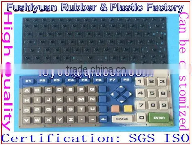 transparent silicone button keypad with carbon ink/carbon pills non-lighttight silicone buttons