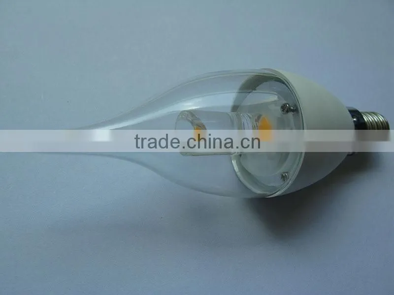 3W 5W 200-400lm E12 E26 COB CE RoHS UL led candles with flickering candle flame
