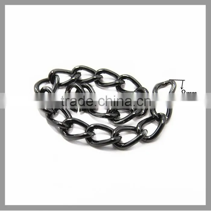 Decorative Plating Black Nickel Metal Handbag Chain