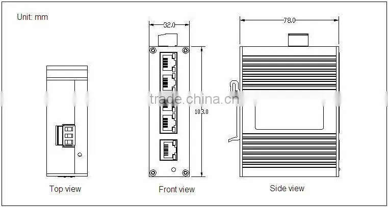 5 RJ45 Port industrial network switch, unmanaged Industrial Ethernet Switch i305B