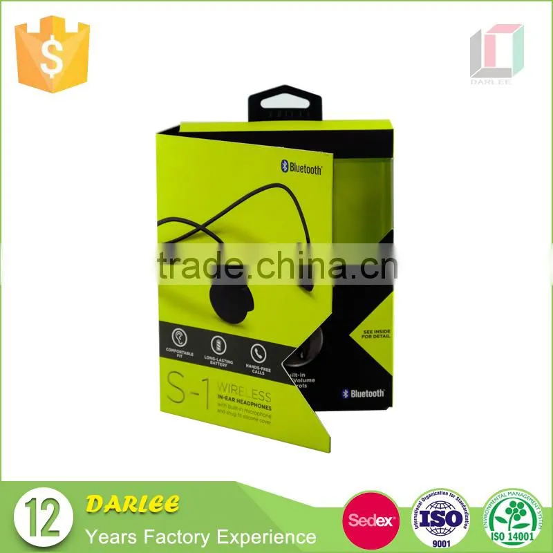 Hot sale book shaped paperboard magnetic clamshell box for earphones