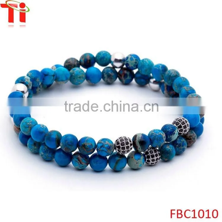 Hot-sale bead jewelry with Lapis lazuli glass bead bracelet