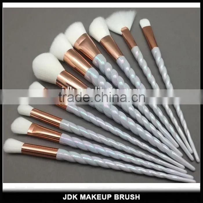 Beauty cosmetic brush set of 10 Customize Unicorn shape makeup brushes