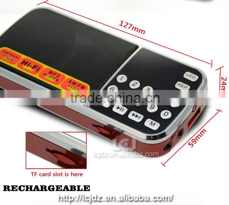 L-088AM 2016 best multi band cheap portable AM FM radio with USB SD