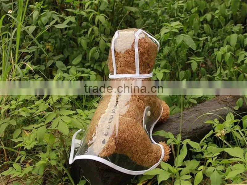 Transparent soft animal waterproog raincoat for dog and cat