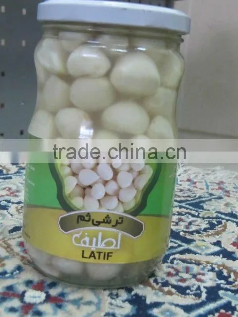 Garlic Cloves In Brine In Glass Jar