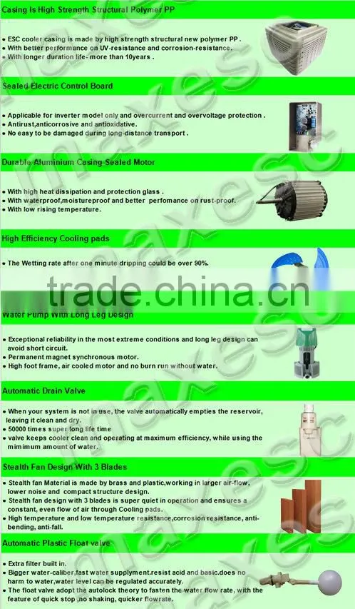 workshop industrial Outdoor plastic evaporative air water cooling system