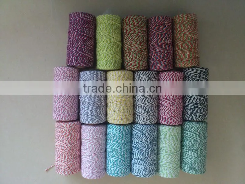 100% cotton dyed colour packing gift twine for Christmas day