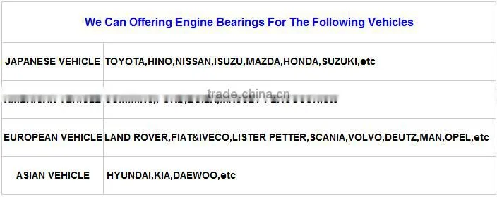 Massey Ferguson engine main bearing and connecting rod bearing